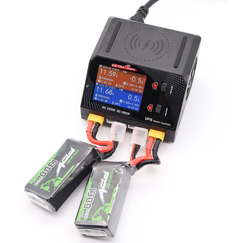 Ультра Мощность UP6 AC 160W DC 400W 10A для детей возрастом 1 6S Lipo Батарея баланс Зарядное