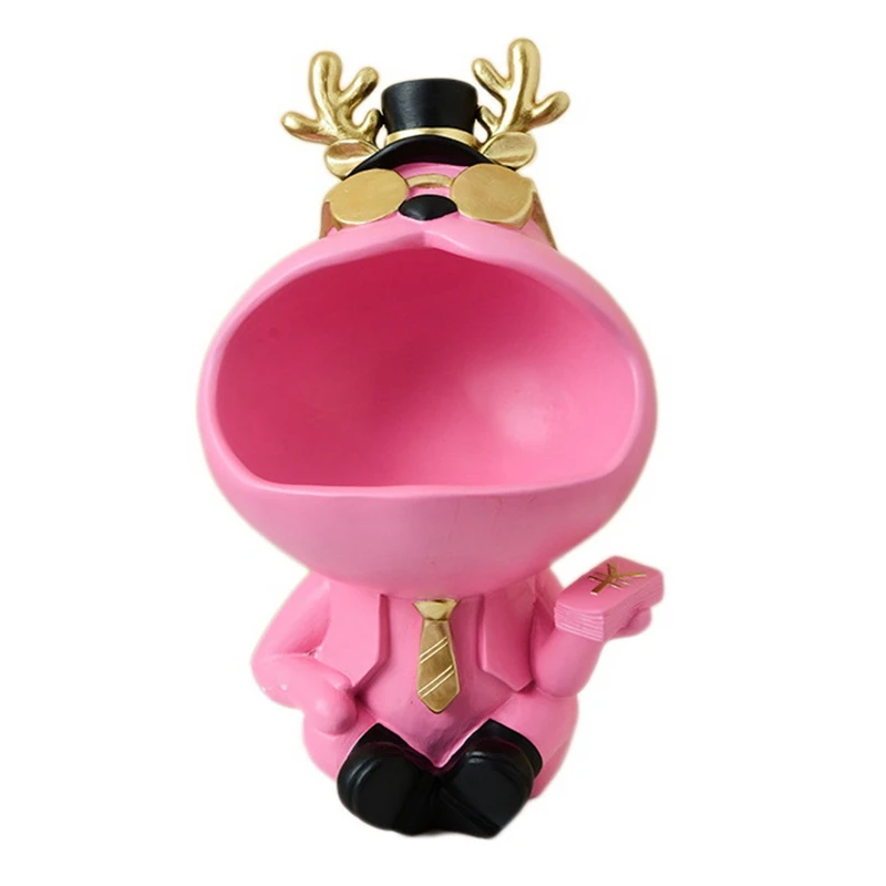 

Статуя счастливого оленя, украшения для хранения ключей, украшение для стола, миниатюрная коробка для хранения мелочей