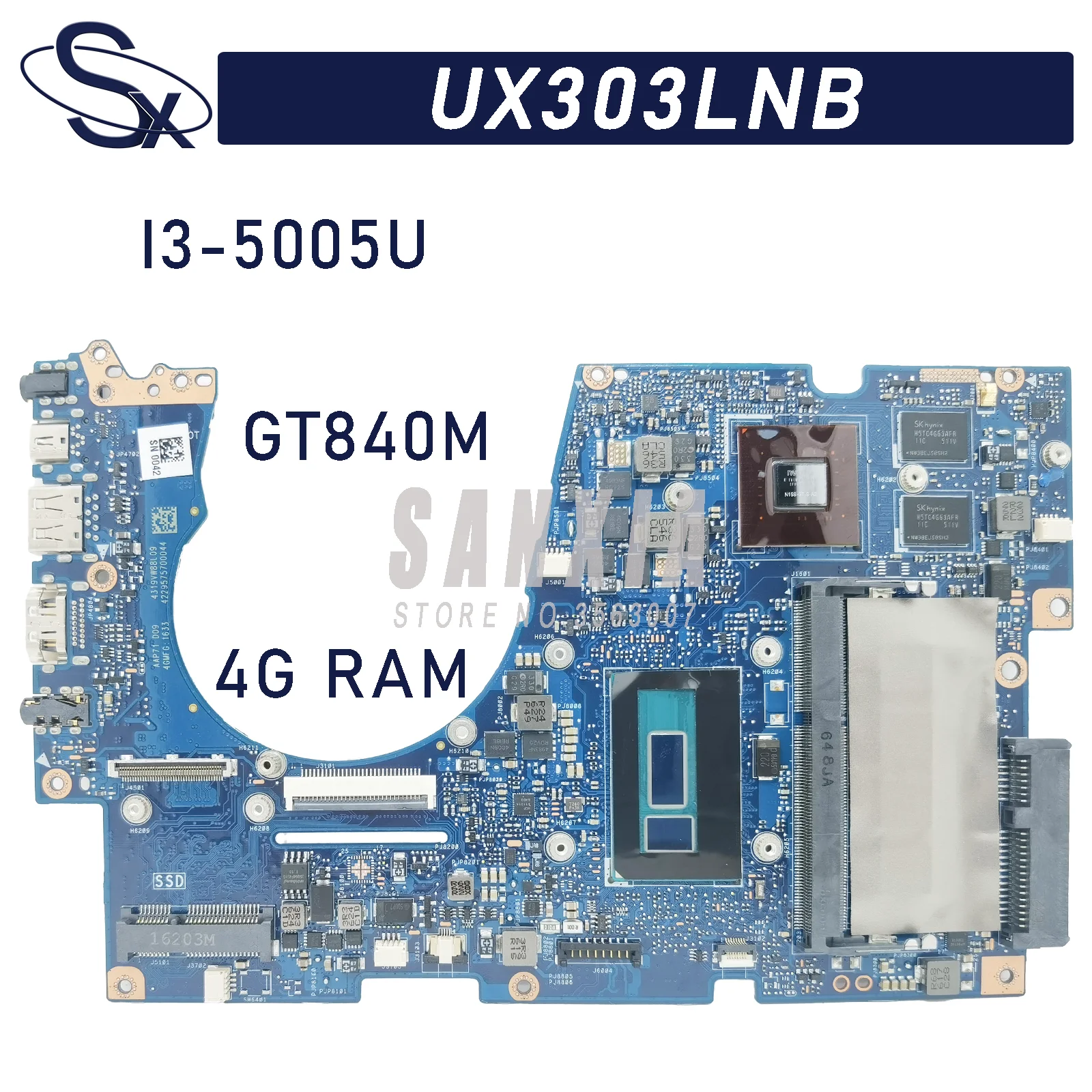 

UX303LNB подходит для ноутбуков ASUS UX303LB UX303LNB UX303LN UX303LA UX303L материнская плата для ноутбука с подсветкой GT840M 4G-RAM 100% ТЕСТ ОК