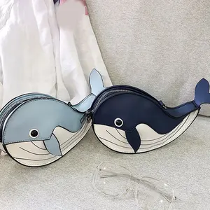 Женская сумка через плечо с милым Китом, сумка-мессенджер с мультипликационным принтом для девочек 2020