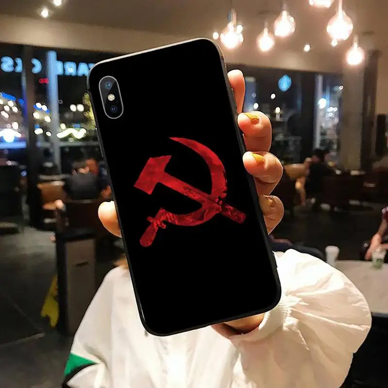 

Red Soviet Union USSR Flag Phone Case for iPhone 11 12 pro XS MAX 8 7 6 6S Plus X 5S SE 2020 XR