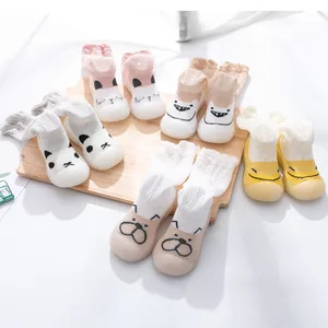 Летние противомоскитные носки для маленьких девочек, милые хлопковые чулки, нескользящая резиновая подошва