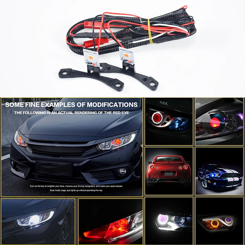 Автомобильные светодиодные фары Devil Eye Demon Evil Eyes DRL Bluetooth-совместимые с приложением