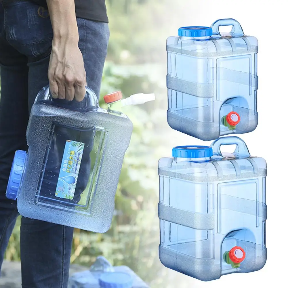 

15L 20L Pure Water Plastic Bucket Home Water Storage Container With Lid Car Self-driving Tour with Faucet Mineral Water Barrel