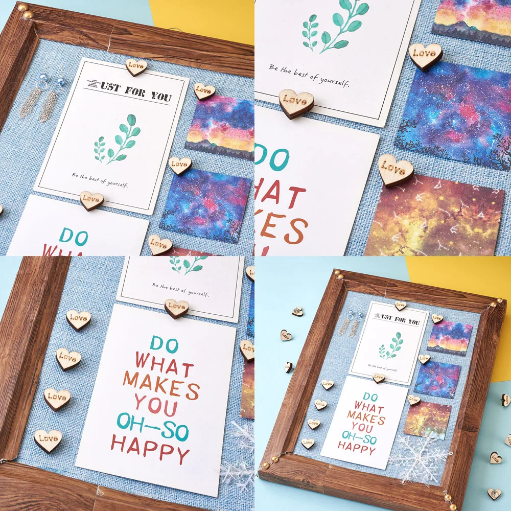 

20pcs Nautral Heart Wooden Push Pins Drawing Push Pins or Photos Wall Maps Bulletin Board Corkboards DIY Jewelry Accessories
