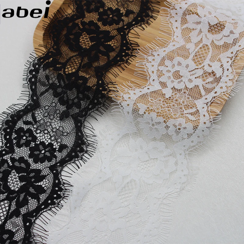 

11cm 3yards French Eyelash Lace Trims Embroidery Black Lace Fabric DIY Garments Sewing Accessories Handmade Patchwork Crafts