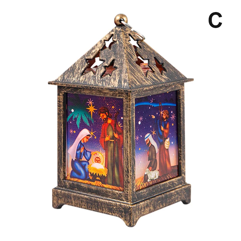 

Christmas Elements LED Lantern Retro Desktop Lamp Ornament Xmas Home Decoration JA55
