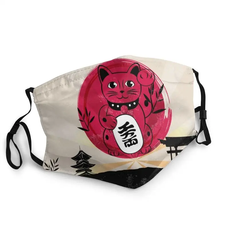 

Breathable Japanese Maneki Neko Lucky Charms Mask Fortune Cat Mask Men Women Anti Haze Protection Cover Respirator Mouth Muffle