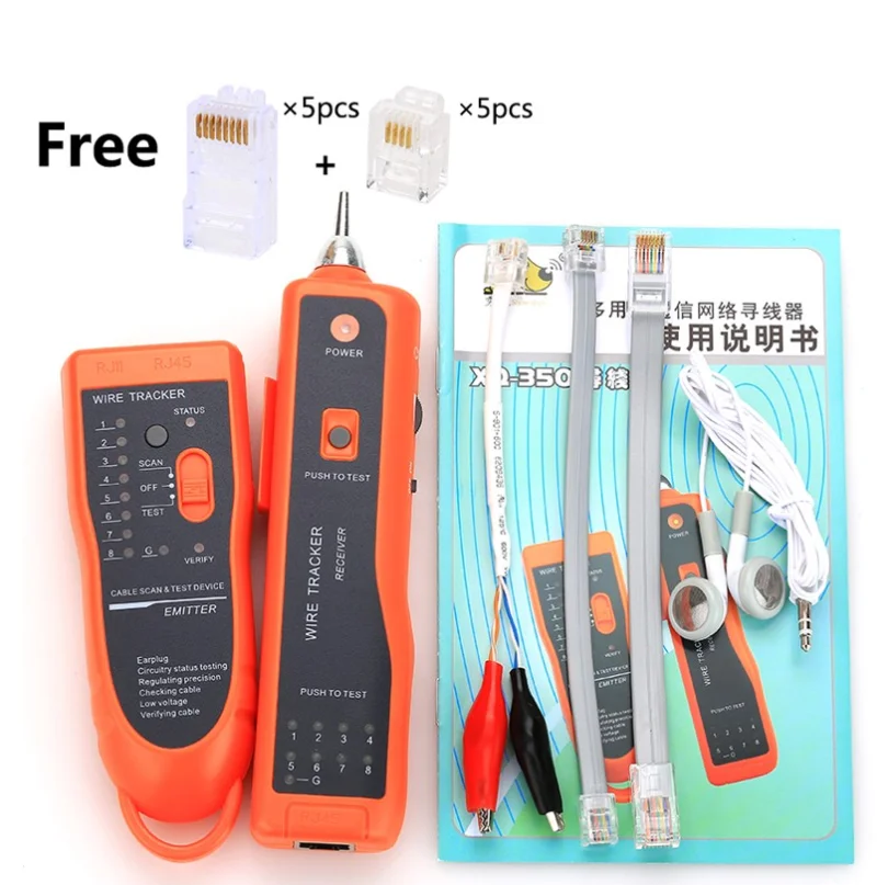 Xq-350 RJ11 RJ45 Cat5 Cat6 телефон WireTracer тонер Ethernet UTP Локальной Сети Кабельный тестер