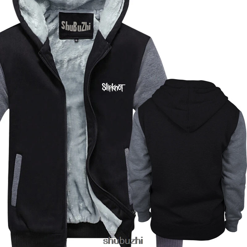 black grey SLIPKNOT Толстая Толстовка мужская брендовая зимняя Толстовка Толстая куртка мужской модный худи фирменный теплый жакет sbz3303 - Цвет: black grey