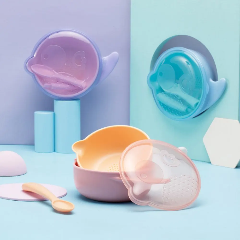 

Силиконовая миска для кормления ребенка, посуда, водонепроницаемая ложка, нескользящая посуда, не содержит Бисфенол А, силиконовые блюда дл...