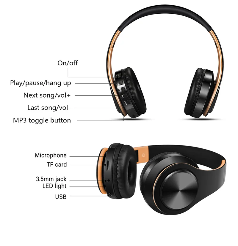 B7 беспроводные наушники Bluetooth гарнитура складные наушники регулируемые наушники с микрофоном для телефона ПК латтоп Mp3 ТВ