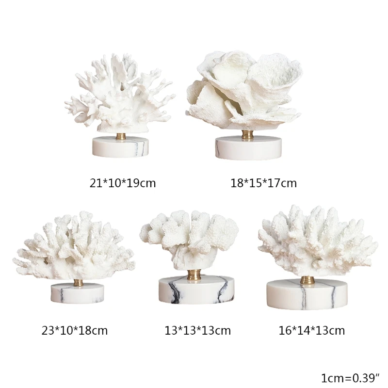 

Coral Furnishing Resin Simulation Crafts Modern White Living Room Countertops Exquisite Home Decoration Wedding Gift