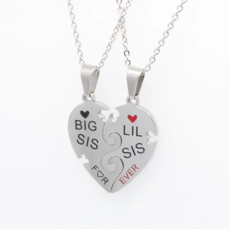 Женский комплект колье LOOKER Forever Love BIG Sister кулон в виде сердца для лучшего друга