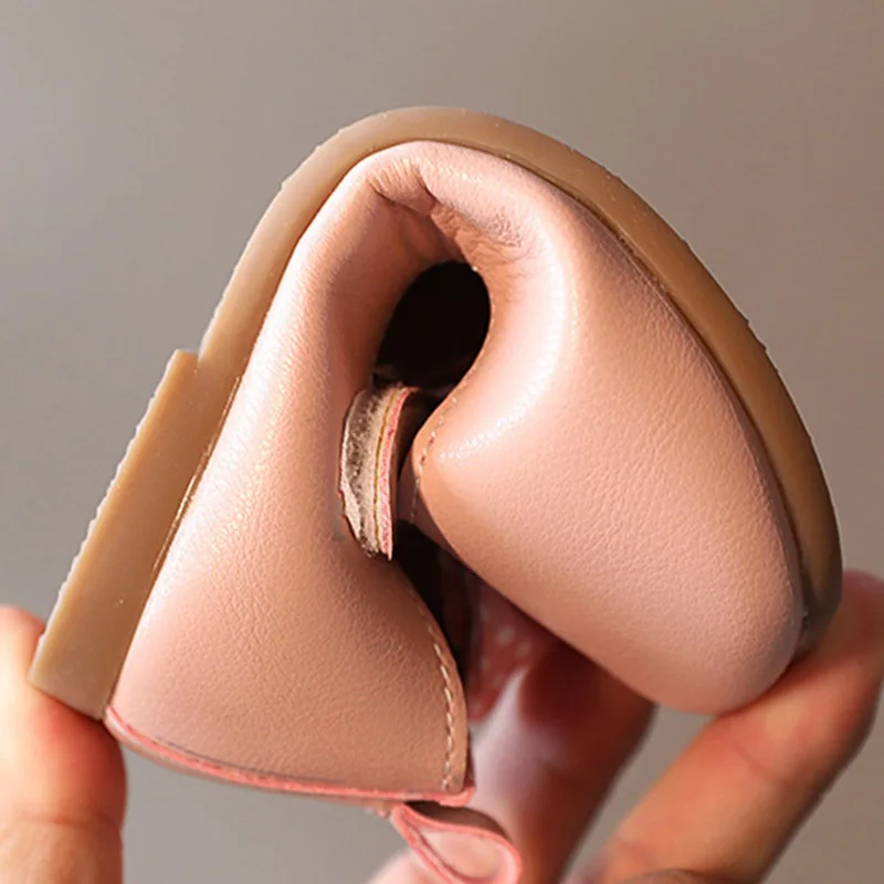 

Korean Style Girls Leather Shoes Spring Autumn New Girls Dot Bow Soft Bottom Princess Shoes Children Fashion Party Flats Shoes