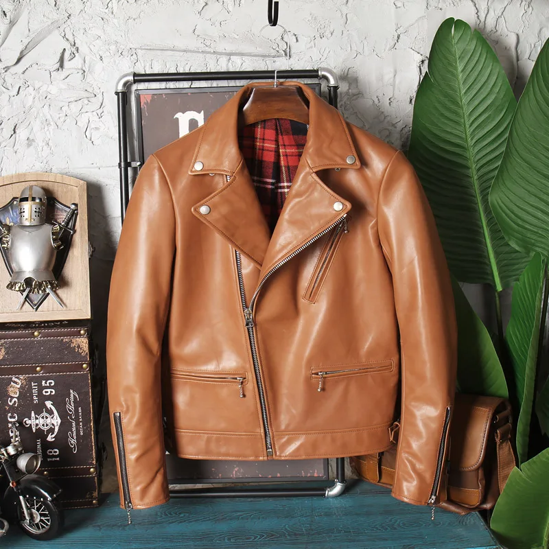 

Man Plus Size Motorcycle Genuine Leather Jackets,New Arrival 100% Cow Leather Real Leather Jackets For Man