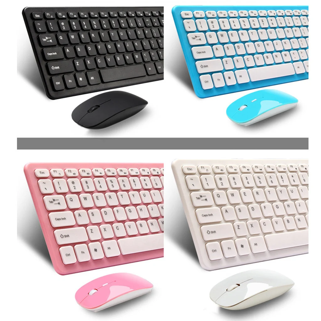 Портативный тонкий ультра-тонкий бизнес 2 4G Беспроводная клавиатура и мышь комбо