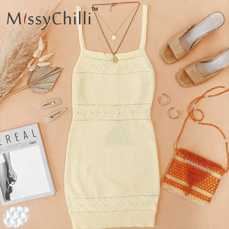 MissyChilli Crochet hollow out bodycon black dress Women streetwear elegant summer Sexy sleeveless party large size | Женская одежда