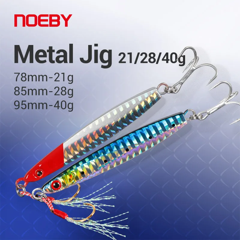 

NOEBY Sinking Metal Jigging 2pcs 21g 28g 40g Long Casting Wobblers Artificial Hard Bait Saltwater Fishing Lure Winter Tackle