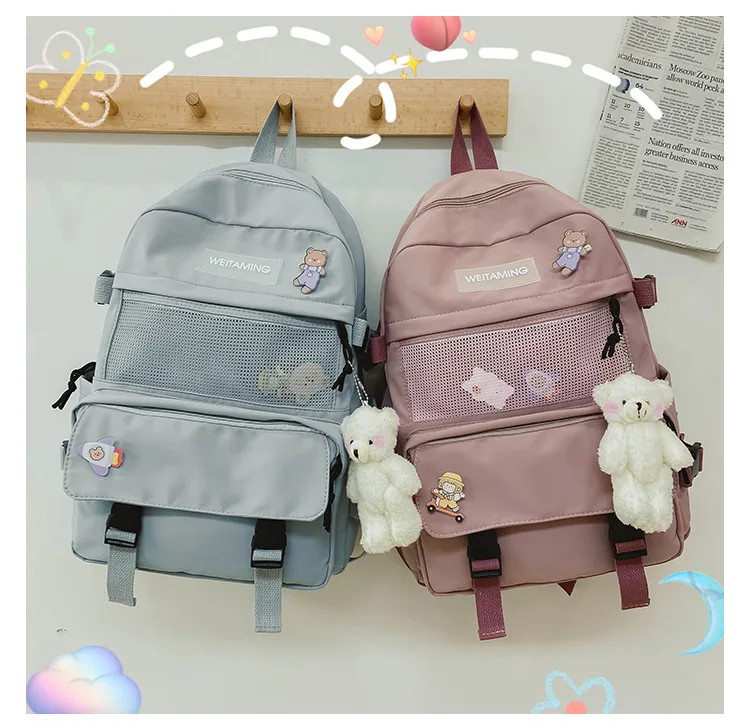 

2020 New Backpack Nylon Fashion Outdoor Backpack Stylish Female College Backpack for Teenages Girls High School Bookbags Bags