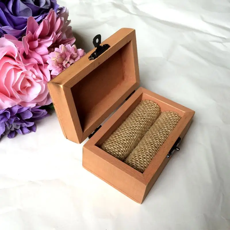 

Wedding Ring Box Wood MR & MRS Printed Wedding Ring Bearer, Rustic Ring Holder Jewelry Gift Box