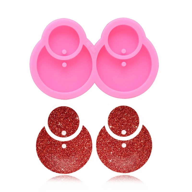 

2021 New Shiny Mirror Earrings Epoxy Resin Mold DIY Craft Keychain Casting Silicone Mould