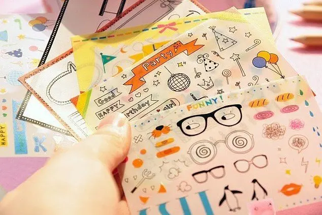 

10packs/lot PVC Sticker Funny Life Multifunction Decoration label Decorative Stickers Scrapbooking Label DIY Diary Stickers