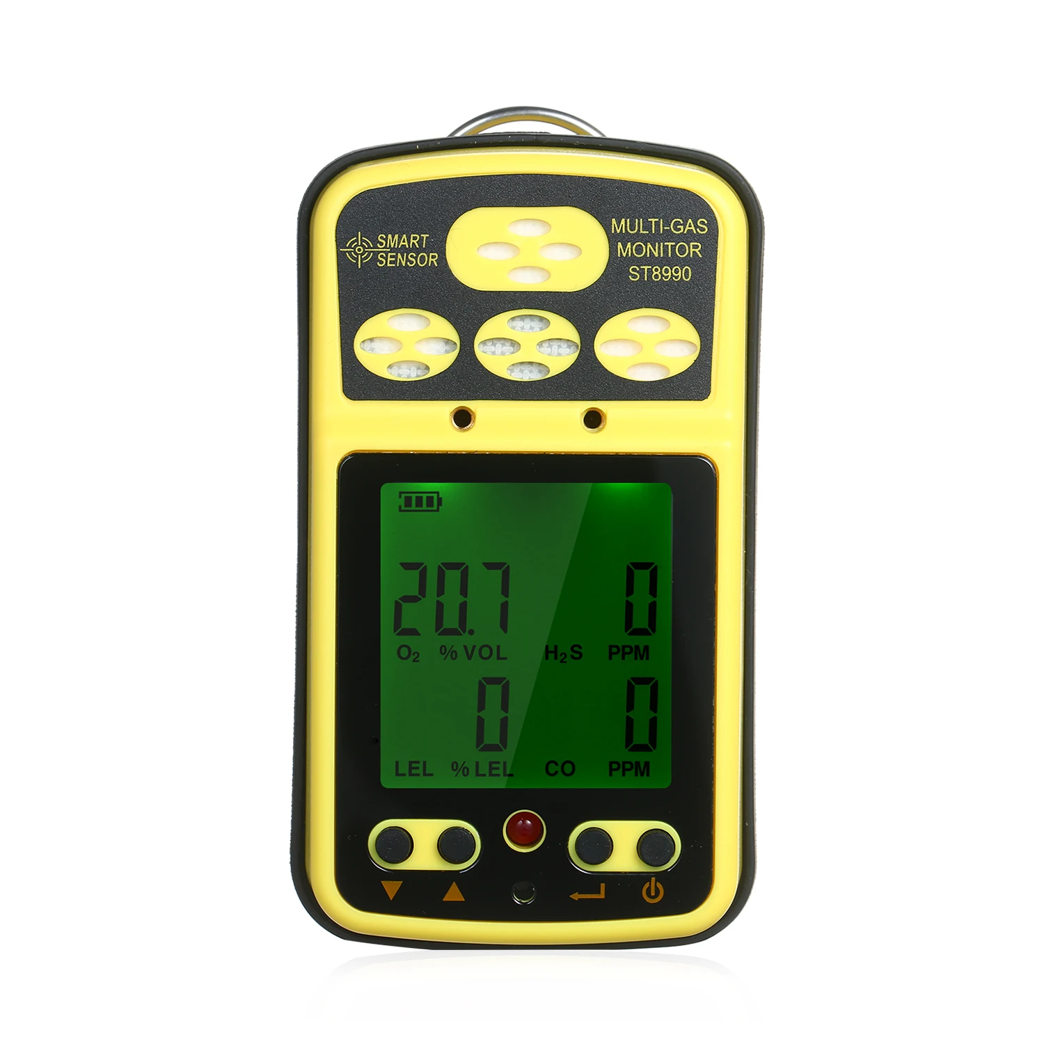 

ST8990 Multi Gas Monitor Rechargeable 4 in1 O₂ LEL CO H₂S Gas Detector Tester Sensor with Backlight Alarm Function