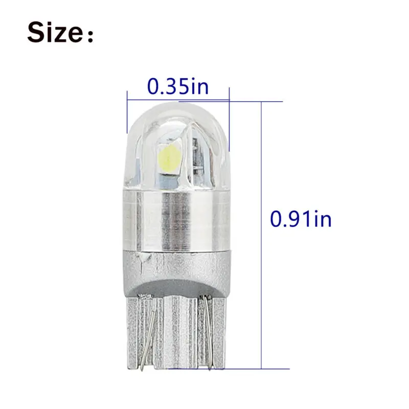 

Car Light Bulbs DC 12V LED Parts Replacement T10 W5W 2SMD 6000-6500K Lamp