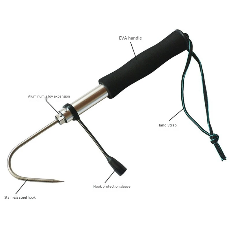 Выдвижные рыболовные снасти Gaff острые крючки с мягкой ручкой ручка для губ