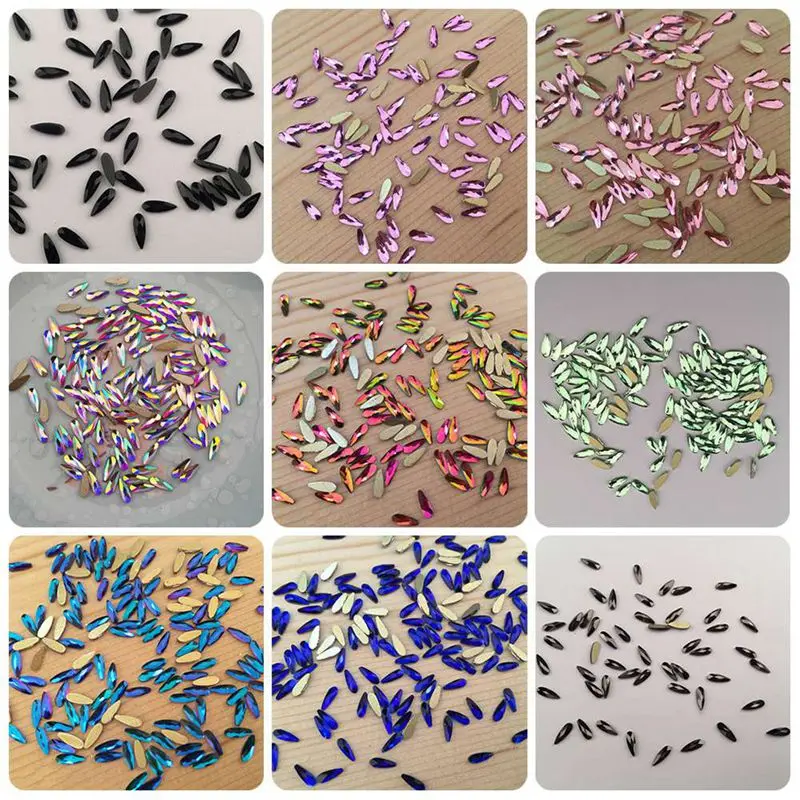 1 упаковка Кристальные AB 3D Стразы для дизайна ногтей драгоценные камни с плоской