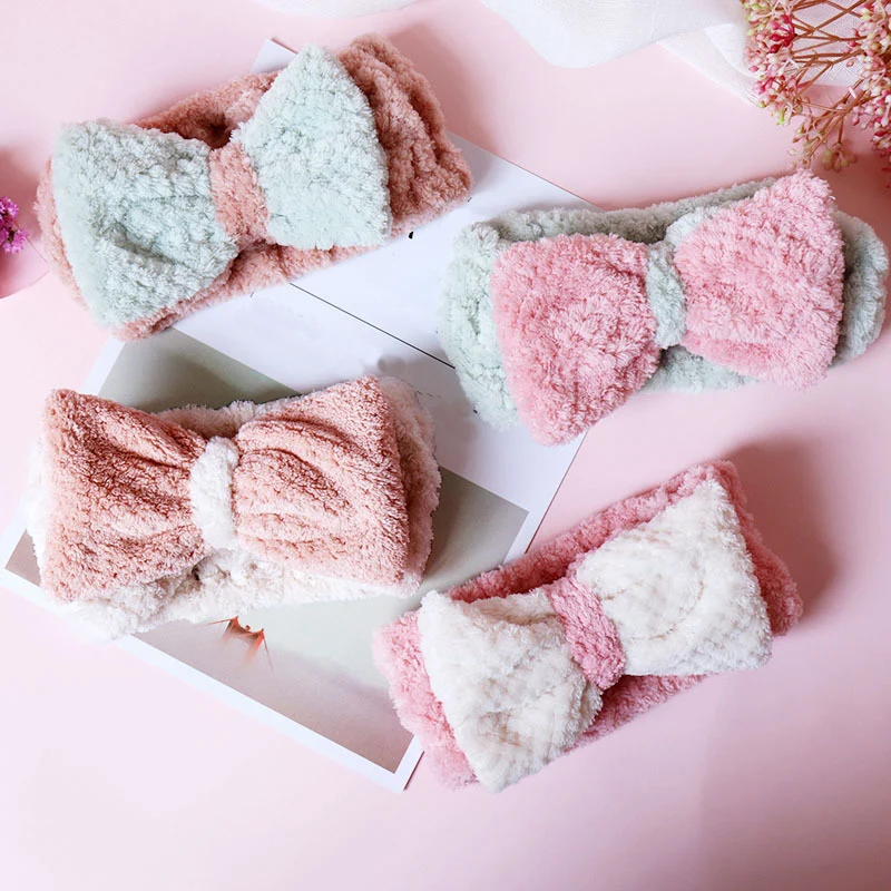 Мягкая бархатная повязка на голову с бантиком милые спортивные резинки для волос