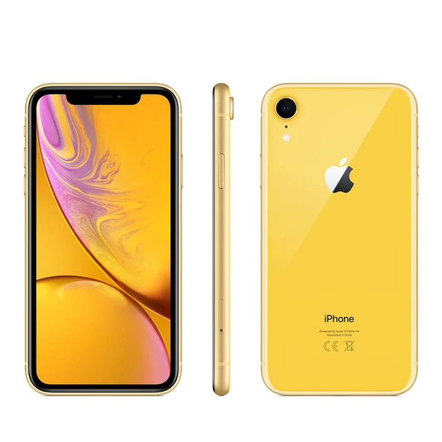 Цвет: желтый Разблокированный Apple iPhone XR | 6," жидкий retina полностью ЖК-дисплей 64 Гб/128 ГБ/256 ГБ rom 4G Lte Apple смартфон - Цвет: Цвет: желтый