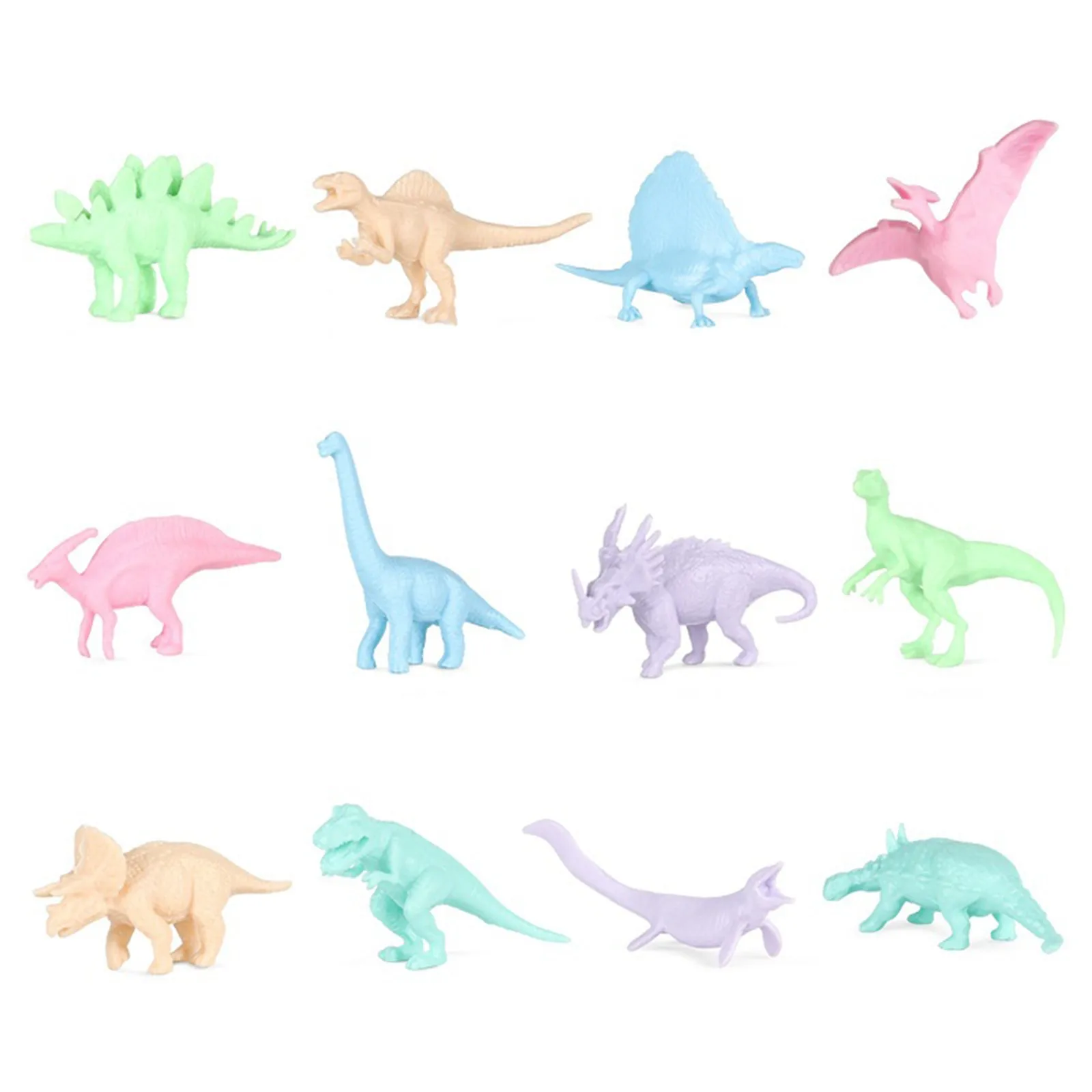 

12Pcs/set Small Size Macaron Dinosaur Jurassic Wild Life Model Toy Set Action Figure Dinosaur Children Simulation Toys For Boys