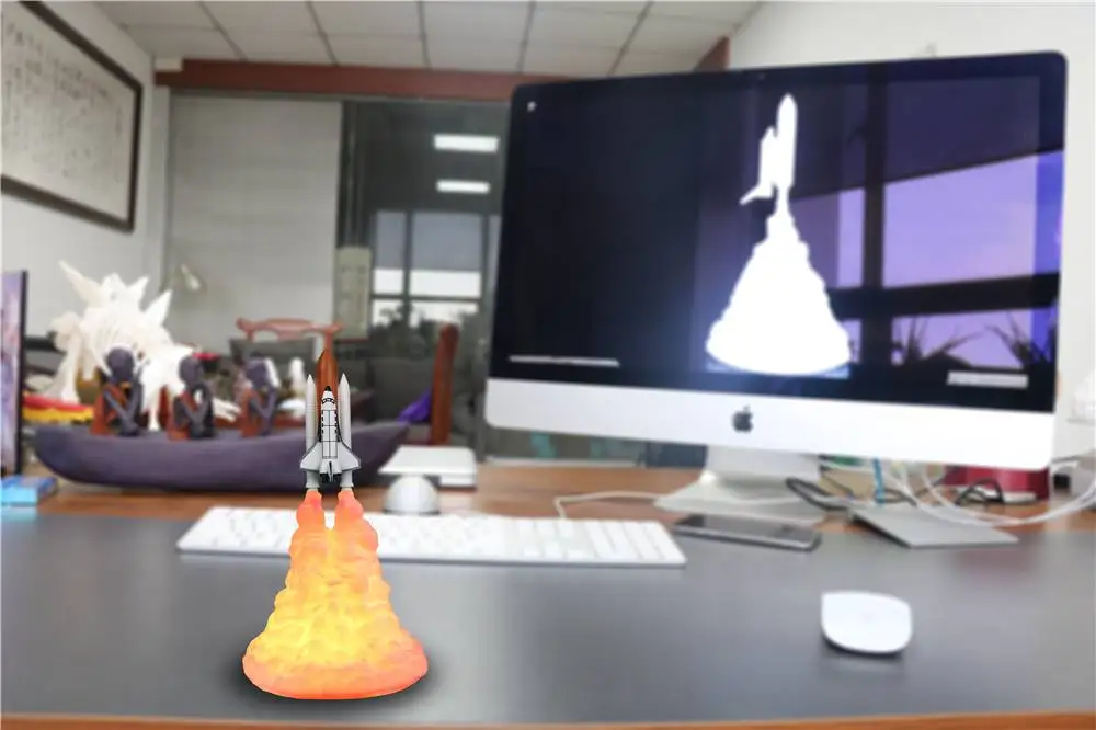 New Dropshipping Space Shuttle USB Touch Lamp and Moon lamps In Night Light By 3D Print for Space Lovers Rocket Lamps