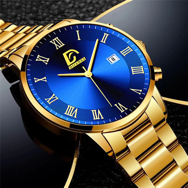 reloj hombre Fashion Mens Stainless Steel Watches Luxury Calendar Quartz Wrist Watch Men Business Casual relogio masculino | Наручные
