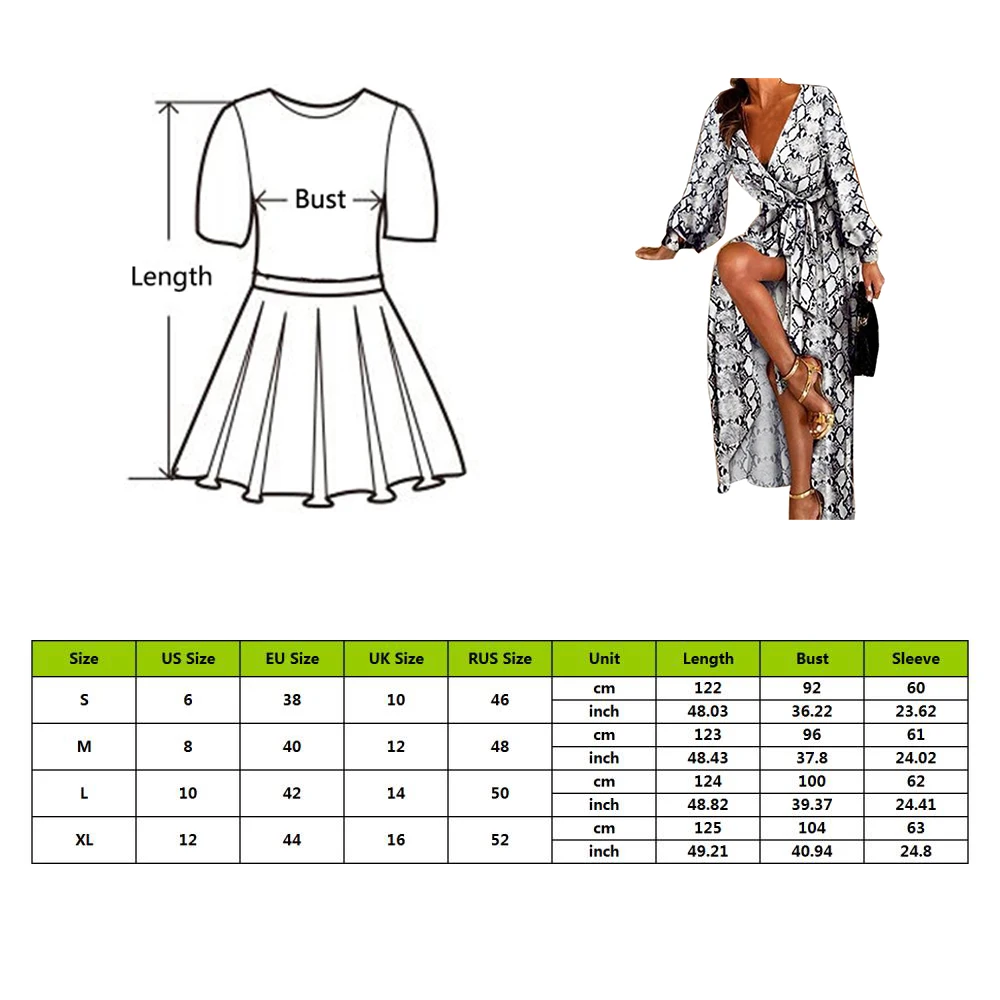 Женское пляжное платье-макси со змеиным принтом с высокой талией на шнуровке