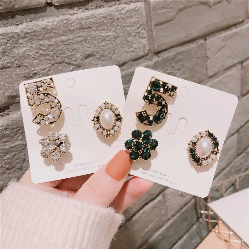 

Luxury brand design Number 5 Pins Brooch 3pcs/set women clothing cardigan pin buckle badge Brooches