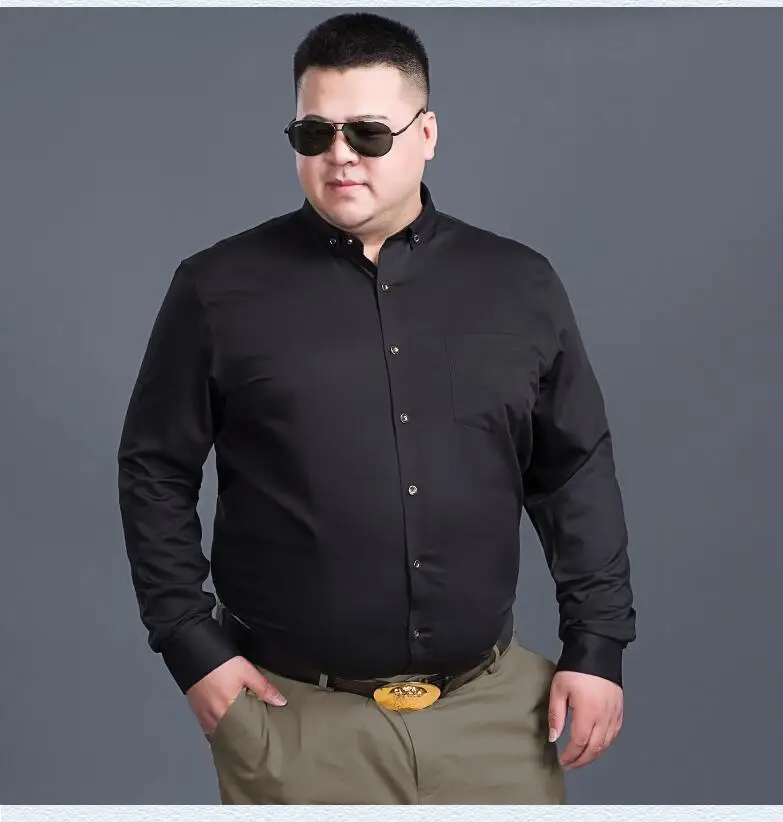 FAISIENS 5XL 8XL 10XL 12XL 14XL большой размер Мужская рубашка с длинными рукавами фиолетовая черная синяя деловая официальная Мужская офисная рубашка