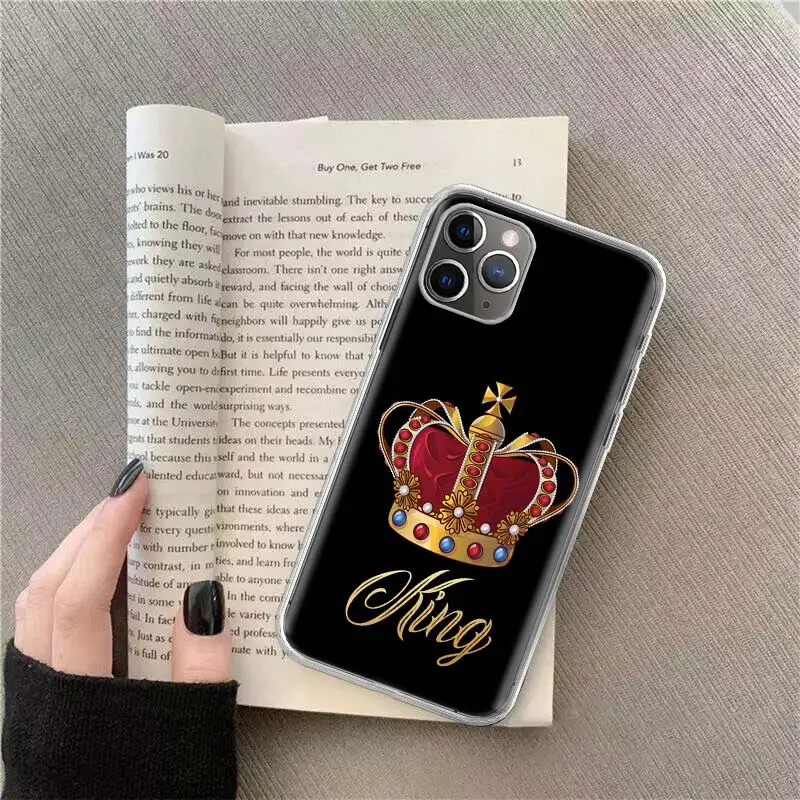 

Crown QUEEN & KING Couples Phone Case For IPhone SE2020 12 Mini 11 Pro XS Max XS XR 8 7 6 Plus 5 5S SE Case