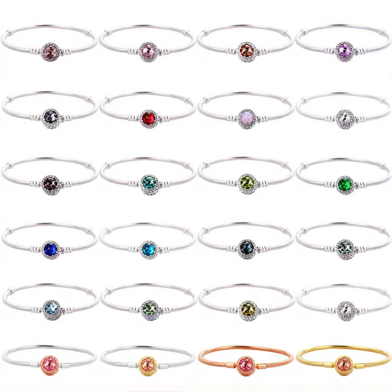 

Оригинальный разноцветный ажурный браслет-цепочка змея с застежкой в форме сердца, модный браслет из стерлингового серебра 925 пробы, очаров...