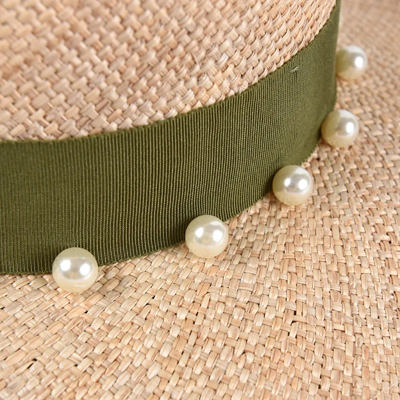 Шляпа USPOP соломенная летняя с широкими полями жемчугом | Аксессуары для одежды