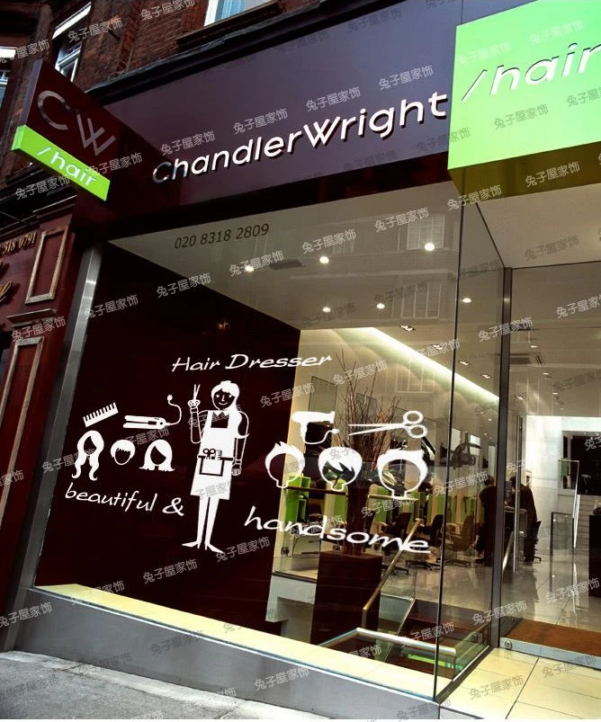 Салон красоты Парикмахерская наклейки на стену магазина украшение стрижка для