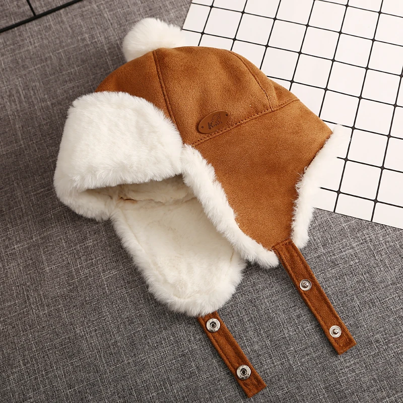 

Baby Boys Girls Hat Kids Children Earflap Muff Winter Warm Plush Cotton Cap Outdoor Thicken Warm Cap Beanie Gifts Hat Hot