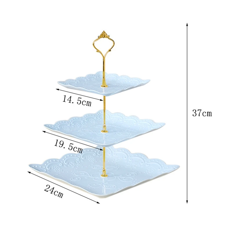 Подставка для десертов капкейков 3-ярусная пластиковая подставка сервировки