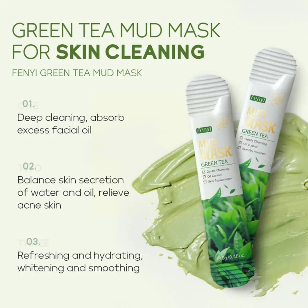 10pcs Green Tea Mud Deep Cleansing Oil Control Moisturizing Beauty Smoothing Blackheads Skin Acne Care Rem T5g7 | Красота и здоровье