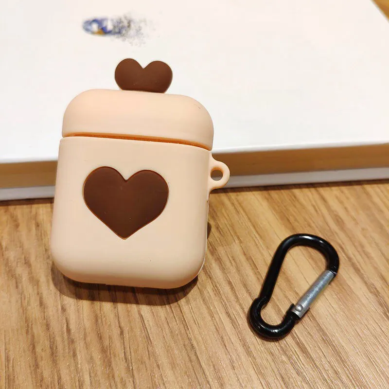 Дональд Дак беспроводные Bluetooth наушники с крюком чехол для Airpods силиконовый защитный чехол для Airpods Микки сердце мультфильм - Цвет: GJ0066