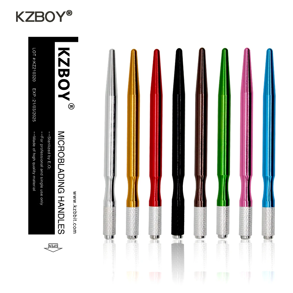 

KZBOY Fast Shipping 50PCS Single Ended Microblading Pen Aluminum Individual Package for Permanent Makeup Handle Tebori