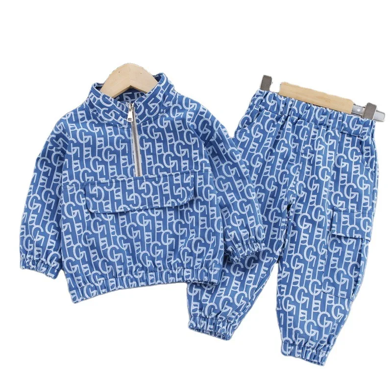 

Letter Printed Top Pants Children's Solid Color Set Children's Clothing For Boys Clothes Suit Kids Girls Fashion Sportswear