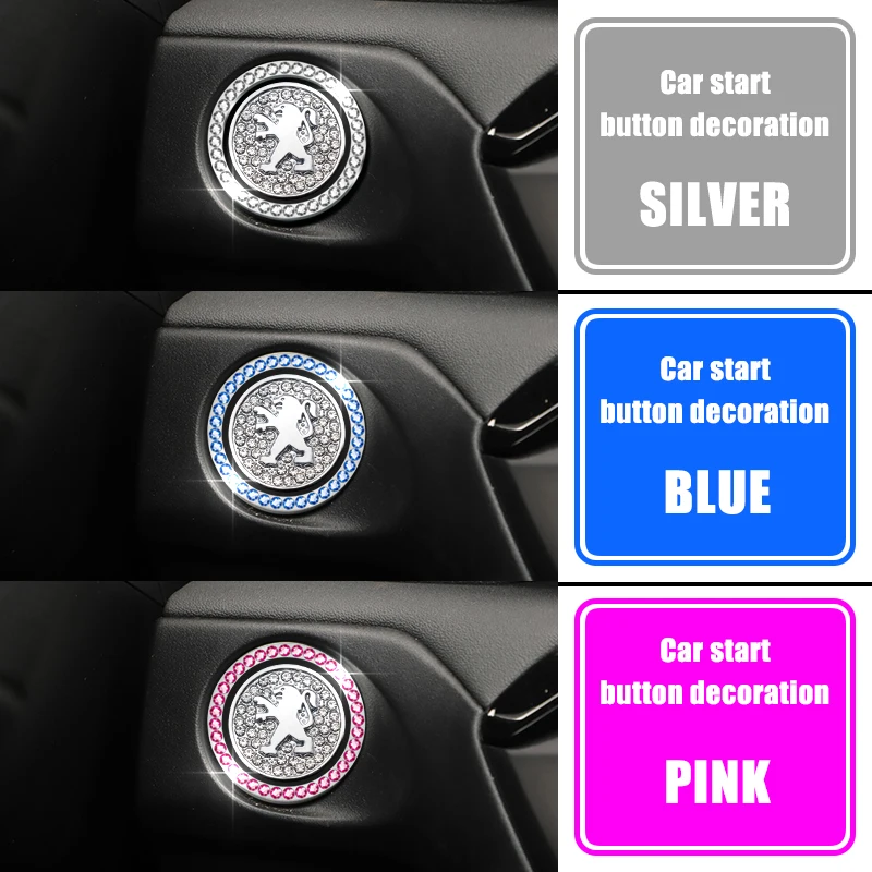 

Car Styling Engine Start Button Cover Stop Switch Crystal Decoration Sticker Accessories For Peugeot 107 108 206 207 301 308 307